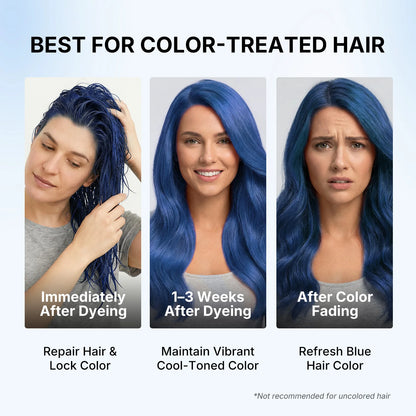Karseell Blue Hair Color Depositing Mask, Deep Conditioner Treatment Intensely Hydrating, Refreshes Color & Tone 500mL