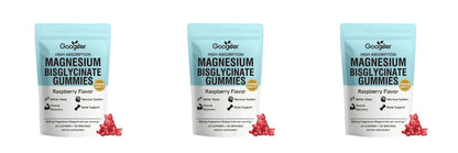 Magnesium Bisglycinate Gummies400mg Raspberry Flavor Supports Bone Health& Muscle Function Dietary Supplement for Adults60 Count