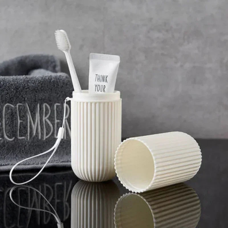 1/2pcs Portable Toothbrush Cup Bathroom Toothpaste Holder Storage Case Box Organizer Travel Toiletries Storage Cup