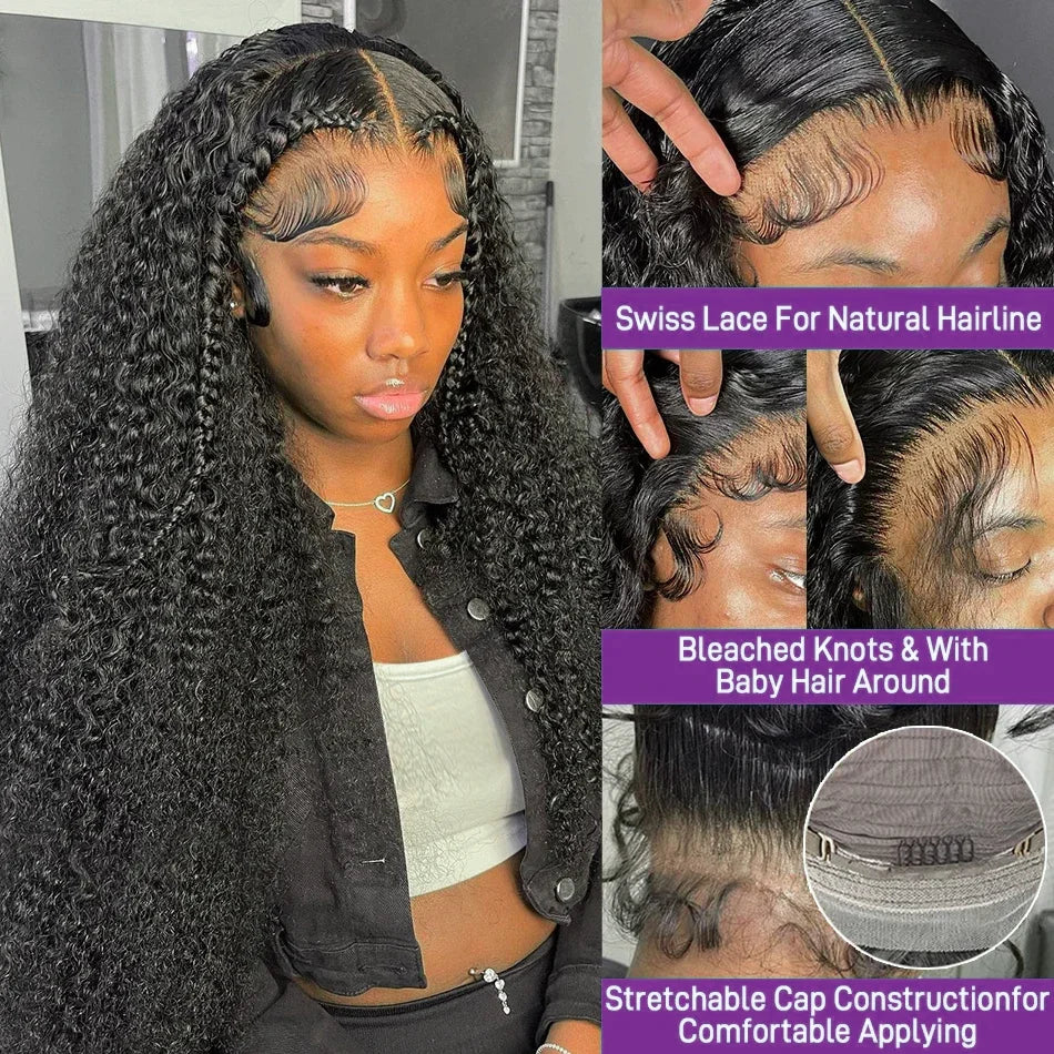 38Inch Deep Wave Frontal Wig Transparent 13x4 13x6 HD Lace Frontal Human Hair Wigs Curly Human Hair Lace Frontal Wigs For Women
