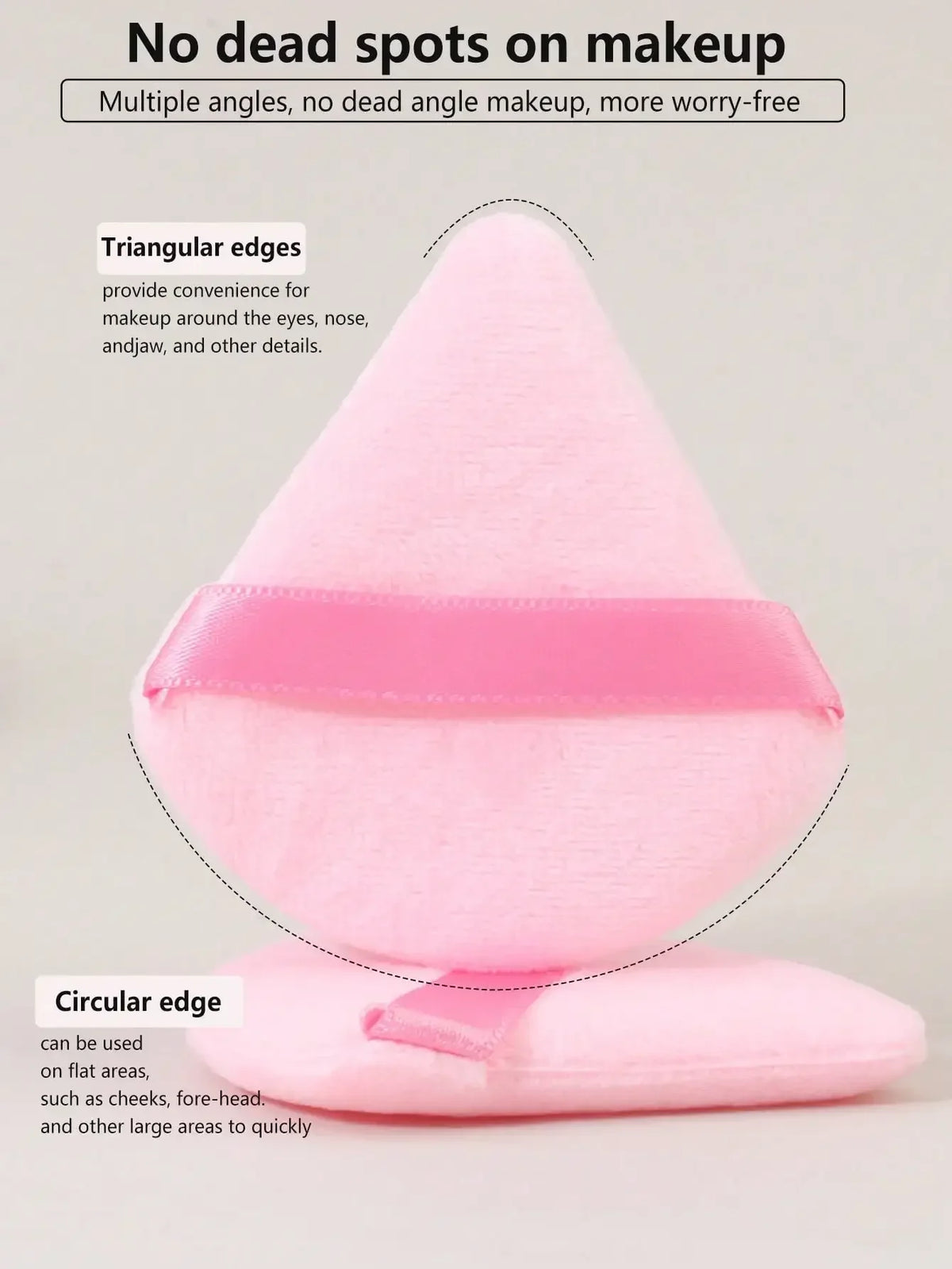 10 Pcs Triangle Velvet Powder Puff Pizza Flours Mini Face Makeup Sponge Cosmetics Washable Lightweight Makeup Tool