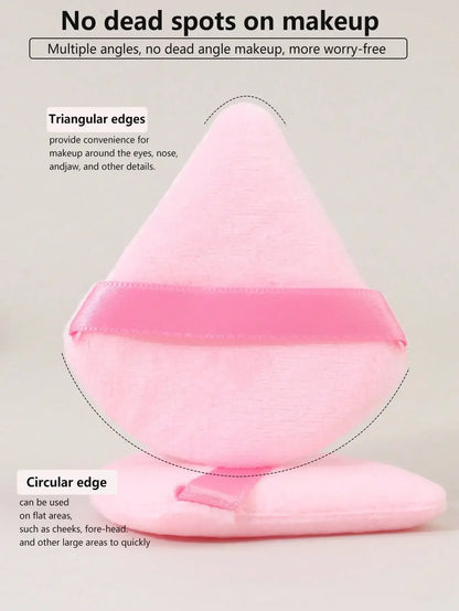10 Pcs Triangle Velvet Powder Puff Pizza Flours Mini Face Makeup Sponge Cosmetics Washable Lightweight Makeup Tool