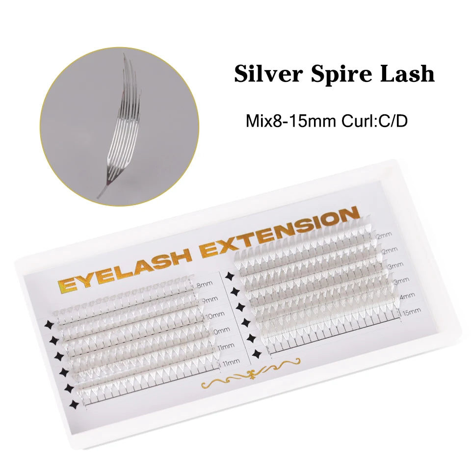 New Tinsel Anime Eyelash Extension Dual Sided Holographic Manga False Eyelash Feather Colored Christmas Party Comic Spire Lashes