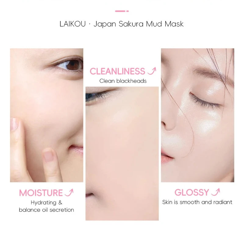 LAIKOU Sakura Mud Mask 25g Deep Cleansing Blackheads Brightening Oil Control Face Mask