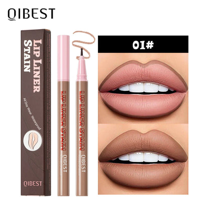 QIBEST Matte Liquid Lipliner Pencil Waterproof Plumping Stain Lipstick Natural Lip Liner Outline Lips Contour Pen Cosmetics