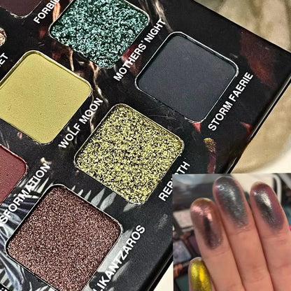 Purple Chameleon 15 Color Eyeshadow Palette Shimmer Glitter Matte Metallic Halloween Makeup Look Eye Shadow Palette