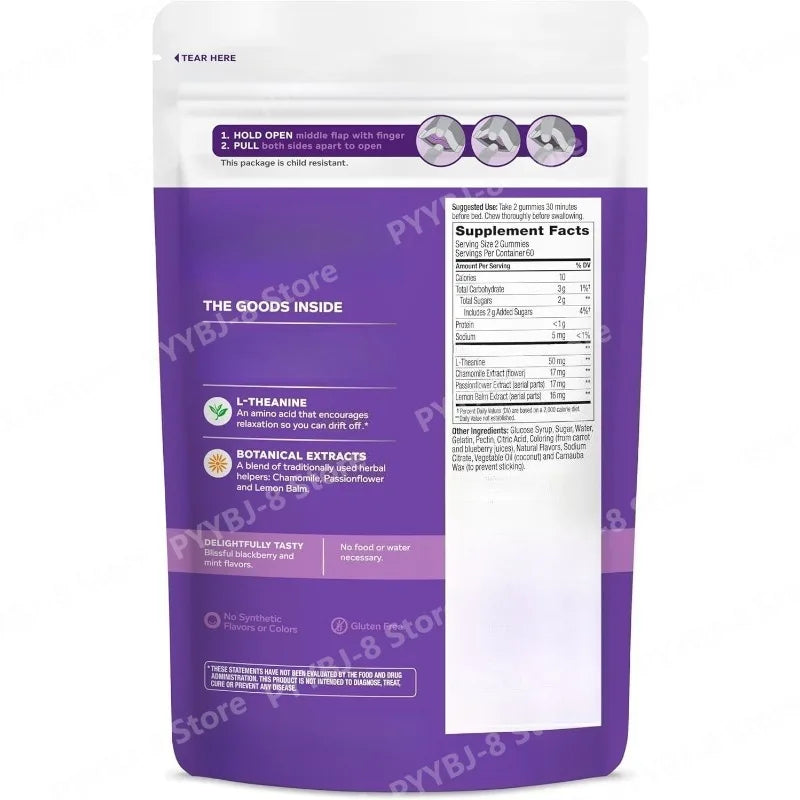 Sleep Gummies Blackberry Flavor Contain L-Theanine & Botanicals Helps To Calm The Mind Promote Healthy Sleep Cycle 60count