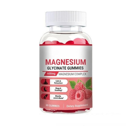 Magnesium Glycinate Gummies Vegan 600mg Magnesium Complex Chewable for Calm Relaxation and Sleep Soothing 60 Gummies