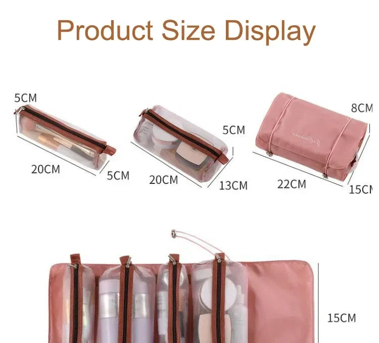 Makeup Organizer Female Toiletry Kit Bag Make Up Case Storage Pouch Luxury Lady Box, Cosmetic Bag, Organizer Bag for Travel Zip