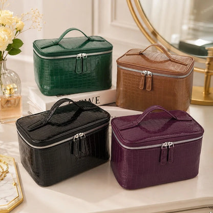 Embossed Makeup Bag Large Capacity Waterproof Travel Toiletry Bag Fashion Portable Women Cosmetic Storage Organizer