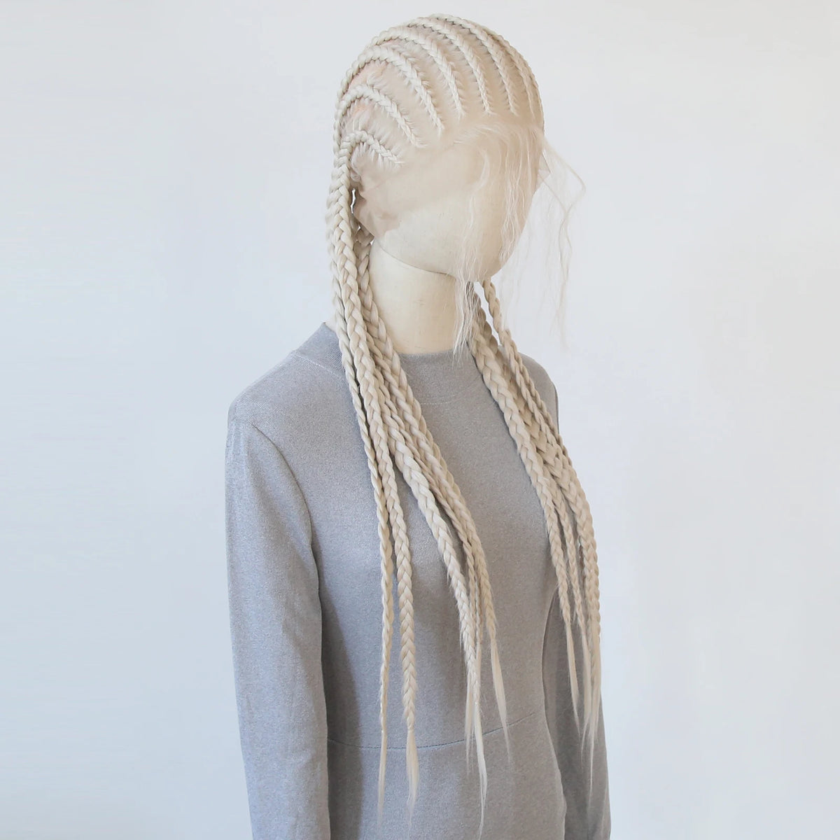Black Braided Wigs Synthetic Full Lace Wig Glueless Full Lace Synthetic Wig Heat Resistant Fiber Wig for Women Daily Wear