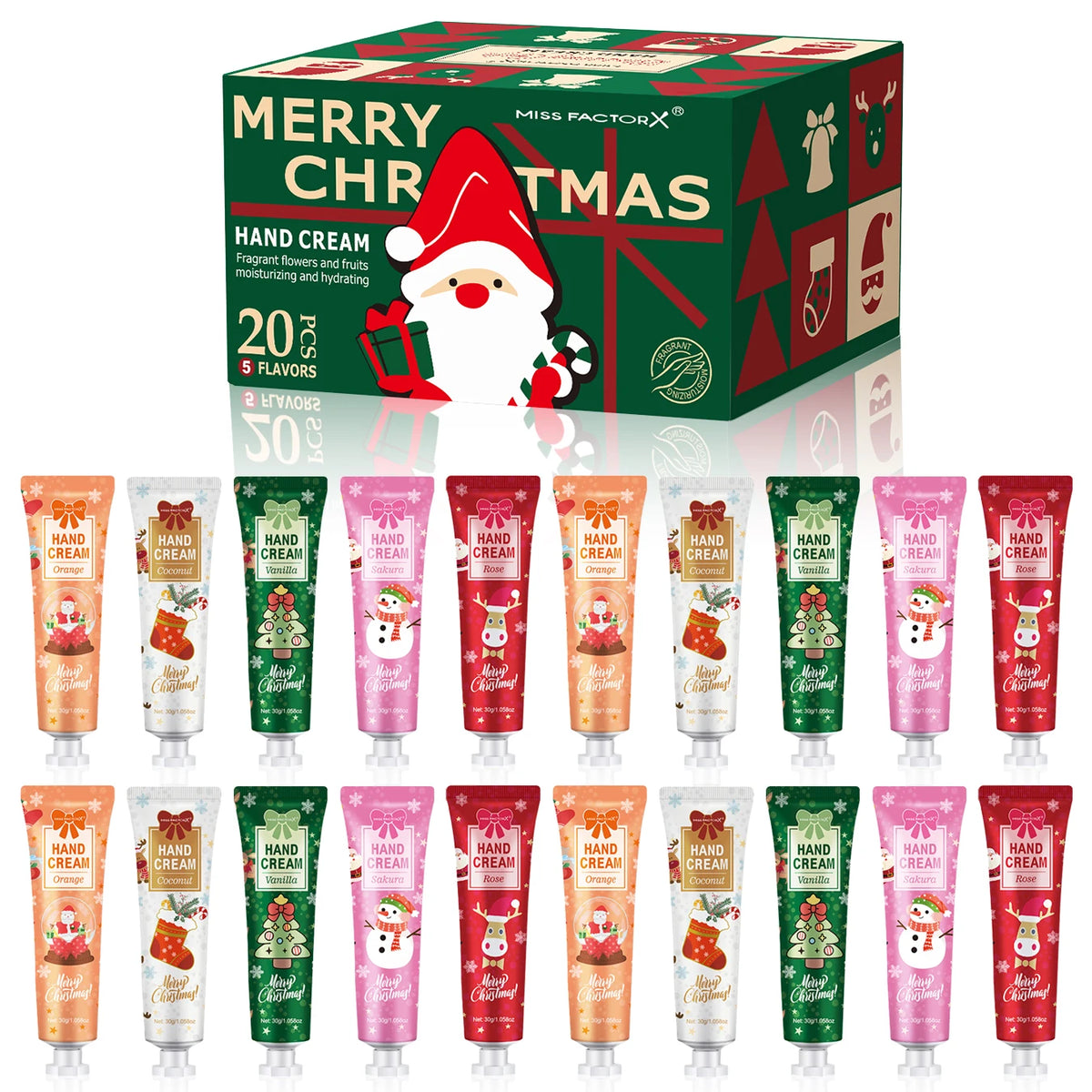 20-piece Hand Cream Gift Box, Light texture with great hydration, suitable for home and travel, wonderful holiday gift