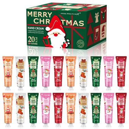 20-piece Hand Cream Gift Box, Light texture with great hydration, suitable for home and travel, wonderful holiday gift