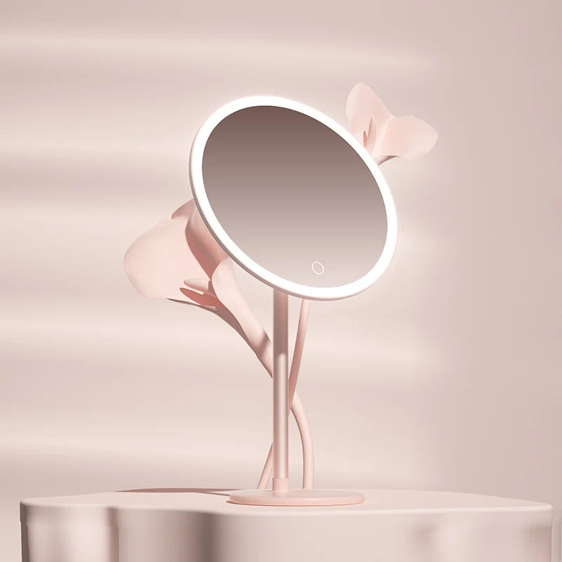 DOCO Makeup Mirror Desktop Adjustable LED Light High Quanlity Metal Texture Perfect for Gift Giving