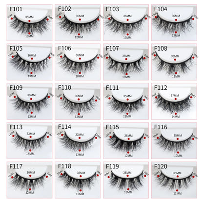 Natural Mink Lashes High Quality Fashion Classic Soft Full Strip Lashes Makeup 12mm Short Mink Eyelashes