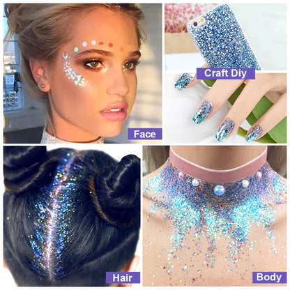 6 Colors Holographic Body Glitter Gel Set Christmas Party Makeup Face Eye Lips Hair Nail Cosmetic Festival Glitter Cosmetics