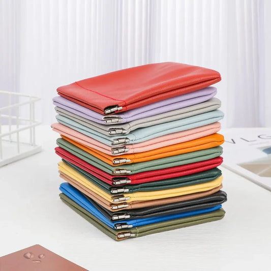 PU Leather Simple Mini Lipstick Makeup Storage Bag Women Square Small Cosmetic Pouch Portable Make Up Key Organizer Bags