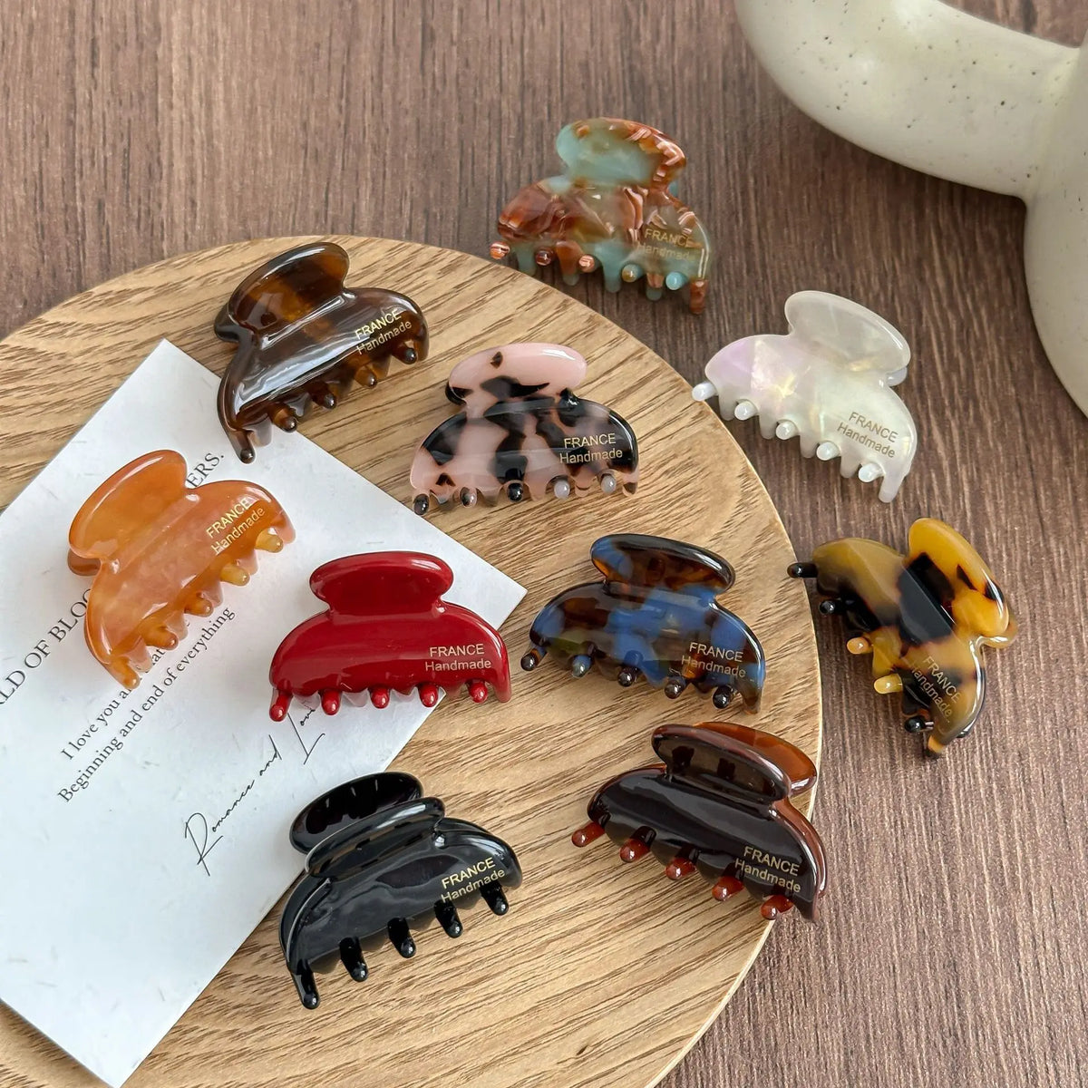 3.5CM Elegant France Acetate Leopard Hair Claw Small Size Sweet Style Hair Clip Shark Clip Women Hair Accessories Headwear