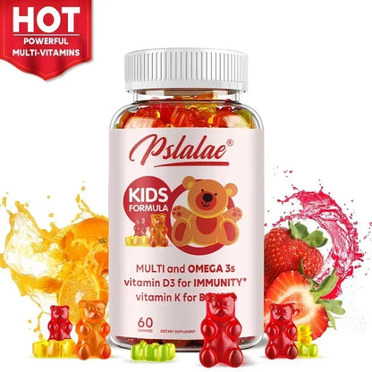 Kids' Daily Gummy Vitamins - Contains 13 Essential Nutrients and Omega 3 Fish Oil To Support The BrainSupplements
