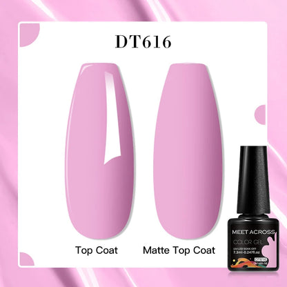 MEET ACROSS 8 Colors Mirror Gel Nail Polish Long-lasting Quick-drying Metallic Gold Silver Red Semi Permanent Varnish Nail Art