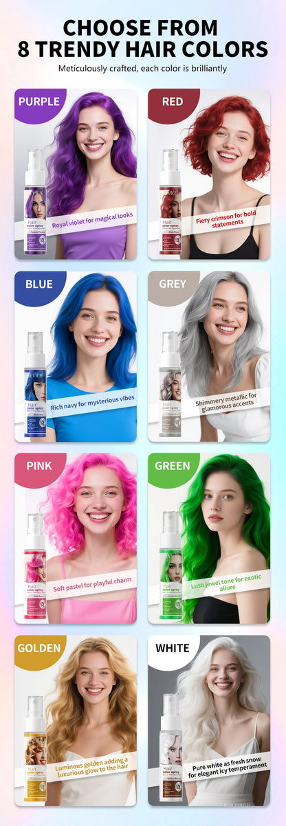 Sevich New Style Hair Color Spray One-Time Hair Color Instant Hair Salon Hair Care Styling Product For Men and Women 5 Color