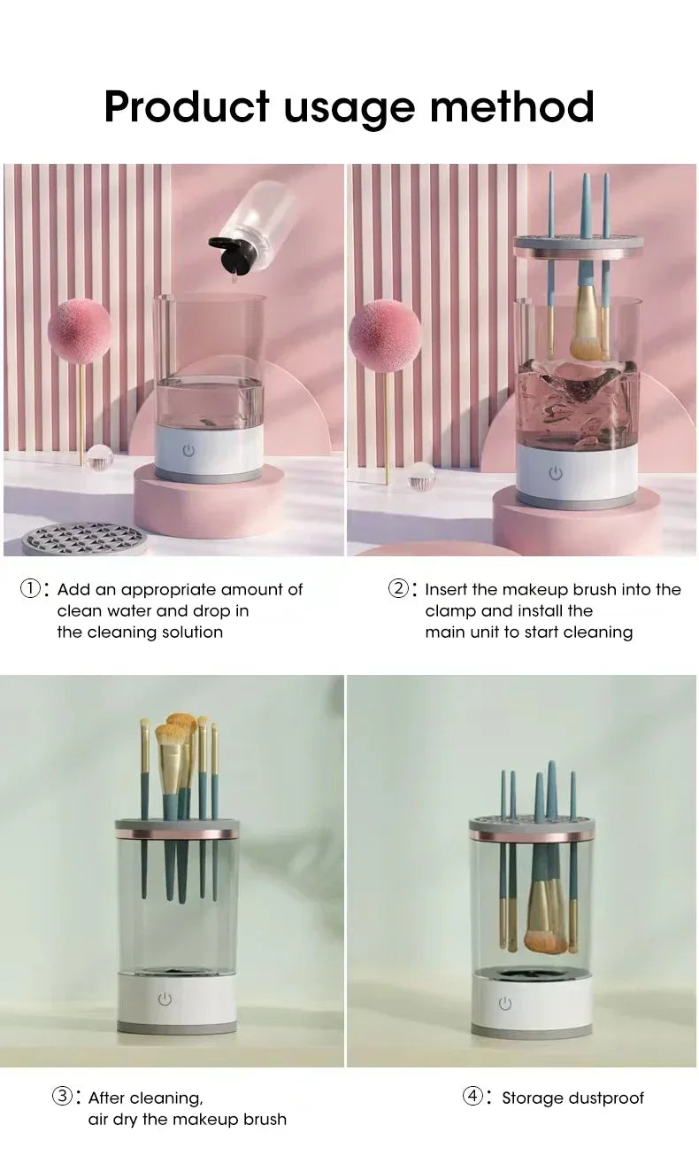 3 In 1 USB Electric Makeup Brush Cleaner Portable Makeup Brushes Lazy Cleaning Brush Tool Automatic Makeup Brush Cleaning
