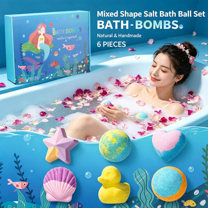 6pcs Bath Bubble Ball Kit Relaxing Spa Remove Dead Skin For Children Moisturizing Bath Bombs Accessories For Holiday Gift Set