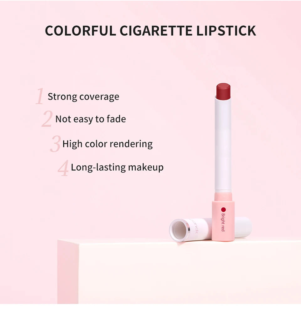 4 Pcs Cigarette Lipstick Set Matte Lip Gloss Long Lasting Waterproof Nude Lip Tint Lip Stick Tube Cosmetics Christmas Gift