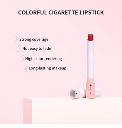 4 Pcs Cigarette Lipstick Set Matte Lip Gloss Long Lasting Waterproof Nude Lip Tint Lip Stick Tube Cosmetics Christmas Gift