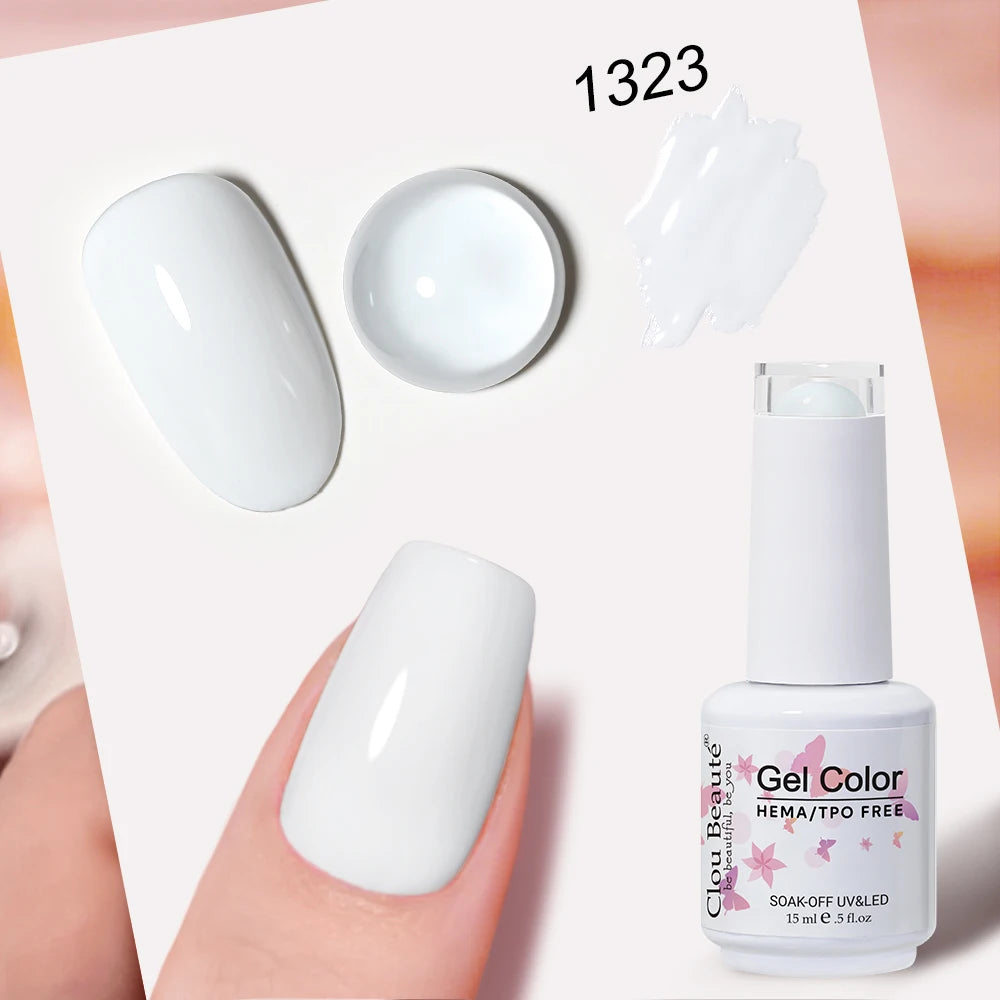 Clou Beaute 15ml Nail Gel Polish Vernis Semi Permanent UV Soak off Varnish Tpo Free Nail Polish Nail Art Gel Lacquer