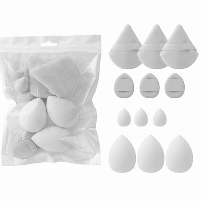 12pcs Makeup Accessories All-Purpose Makeup Sponge Set 4Types Beauty Tools Cosmetic Puff Dry Wet Dual Use Powder Puff