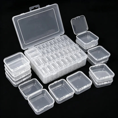 Clear PP Plastic Storage Box 30 Grids Transparent Organizer Case Nail Art Jewelry Beads Rhinestones Diamond Painting Crafts