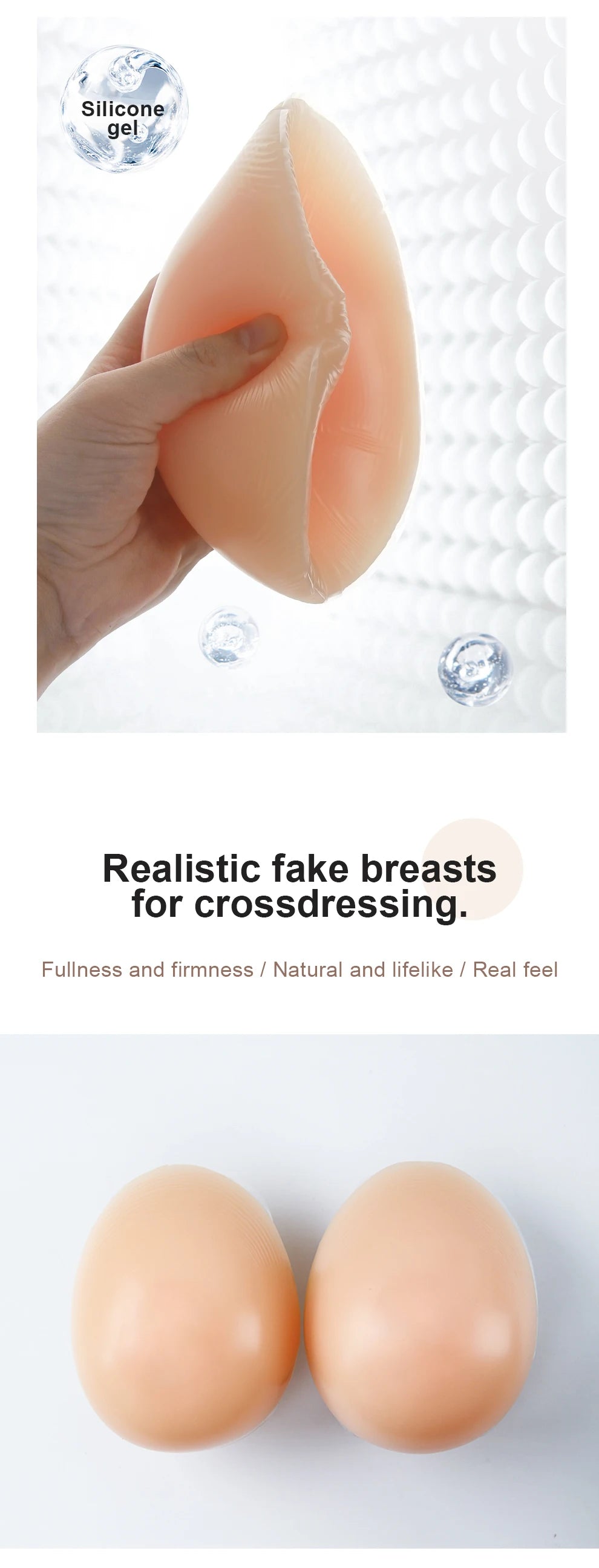 Silicone Fake Boobs Non Nipple Concave Bottom Breast Form Prosthesis Chest Increase  Female Anchor Breast Augmentation