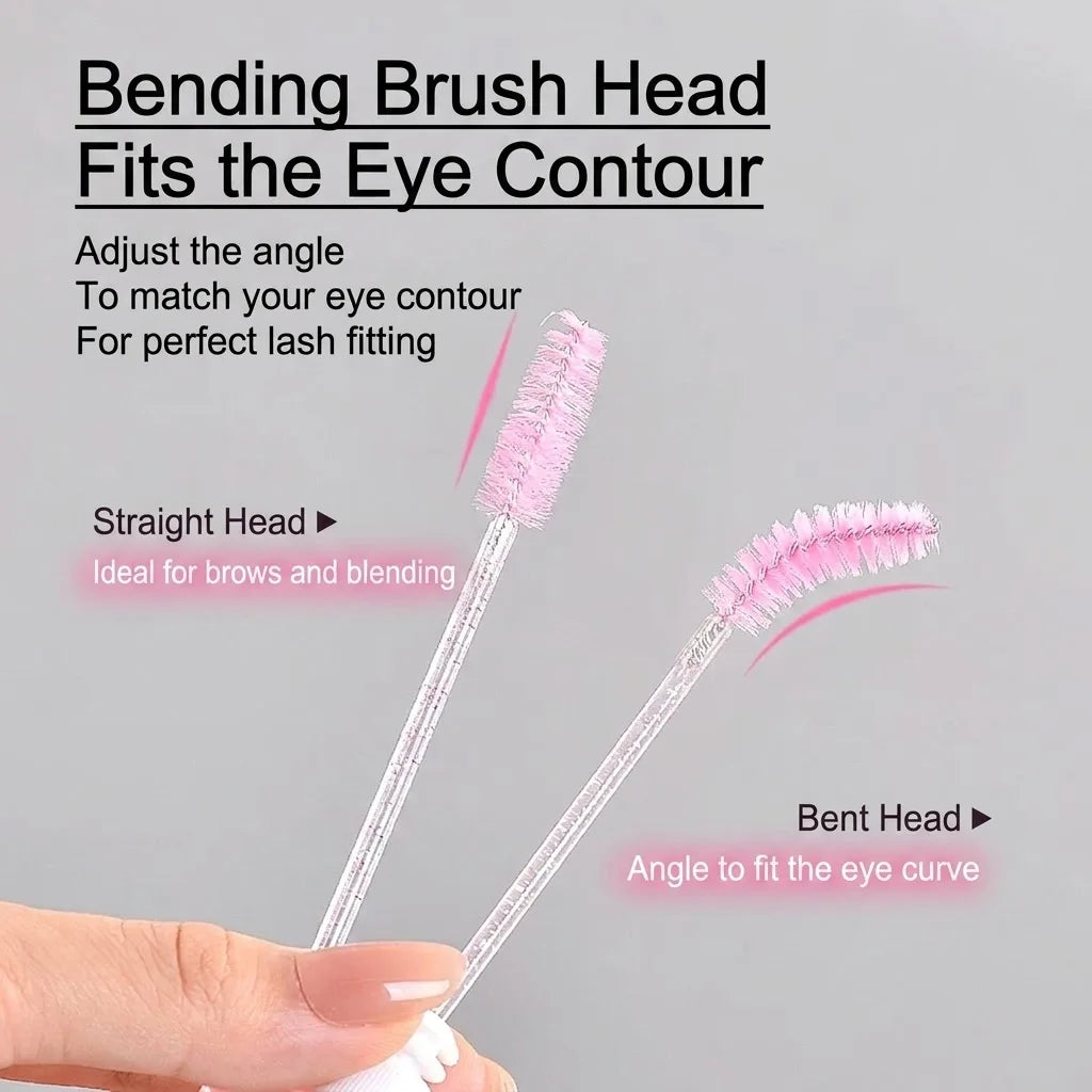 10PCS Christmas Mascara Wand in Tube with 50pcs Nylon Bristles for Eyelash Extension and Replacement Eyelash Brush Eyelash Comb
