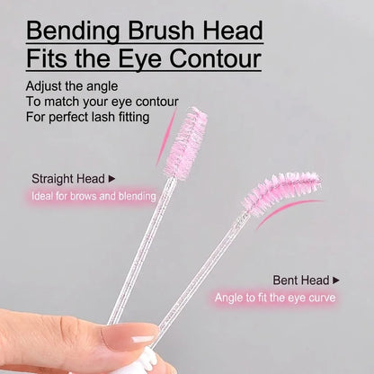 20-Pack Christmas Women Micro Spoolies Ultra-Fine Eyelash & Eyebrow Brushes Lash Extension Wand Comb Makeup Brushes Eyebrow Comb
