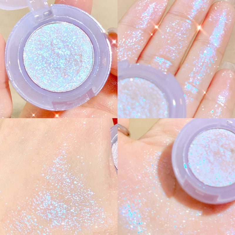 Diamond Glitter Monochrome Eyeshadow Palette Sequins Pearlescent Highlighter Powder Makeup Brighten Shiny Eyes Makeup Cosmetics