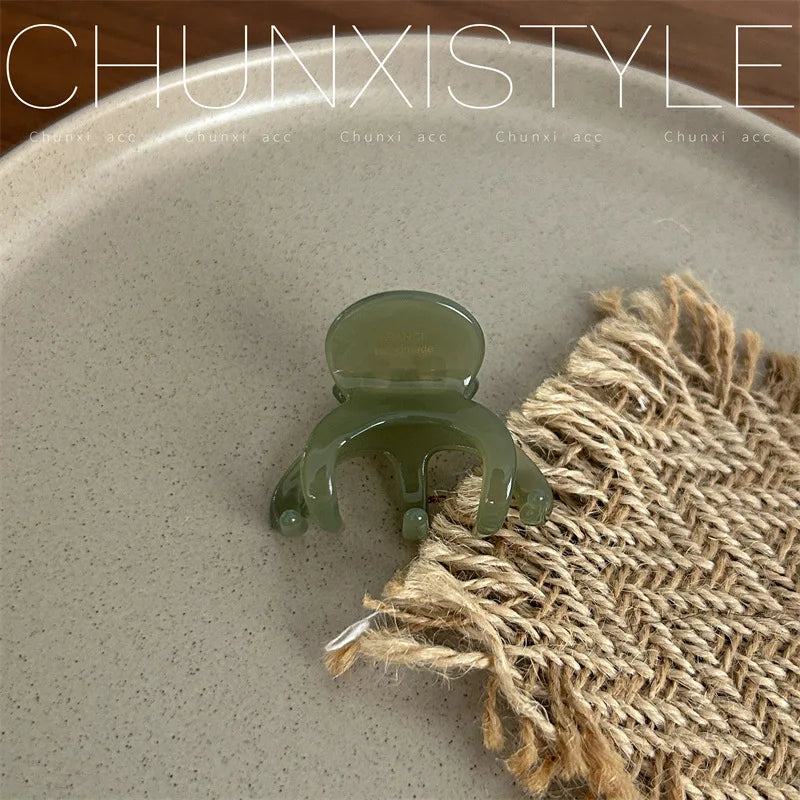 3.5CM Elegant France Acetate Leopard Hair Claw Small Size Sweet Style Hair Clip Shark Clip Women Hair Accessories Headwear