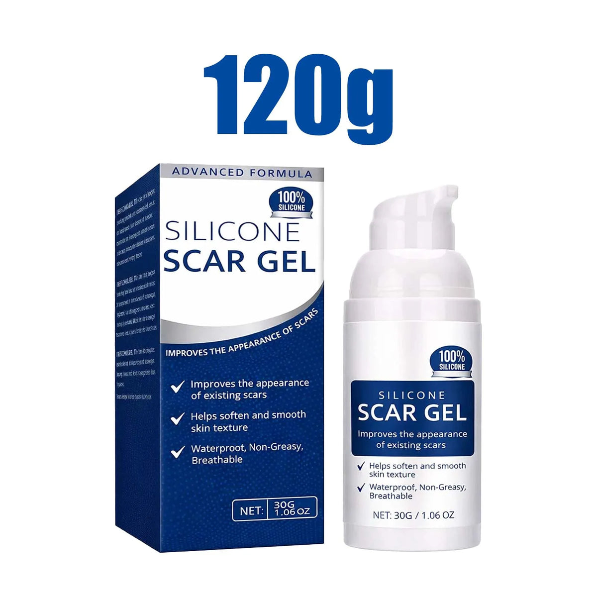 Silicone Scar Gel Advanced Formula 30g Scar Cream for Face Body Acne Scars C Section Stretch Marks Softens Smooths Skin Texture
