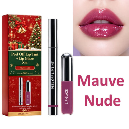 Christmas Peel Off Lip Tint Set Smudge Proof Easy Apply Nourishing Comfortable Wear Festive Long Lasting Lip Stain With Glaze