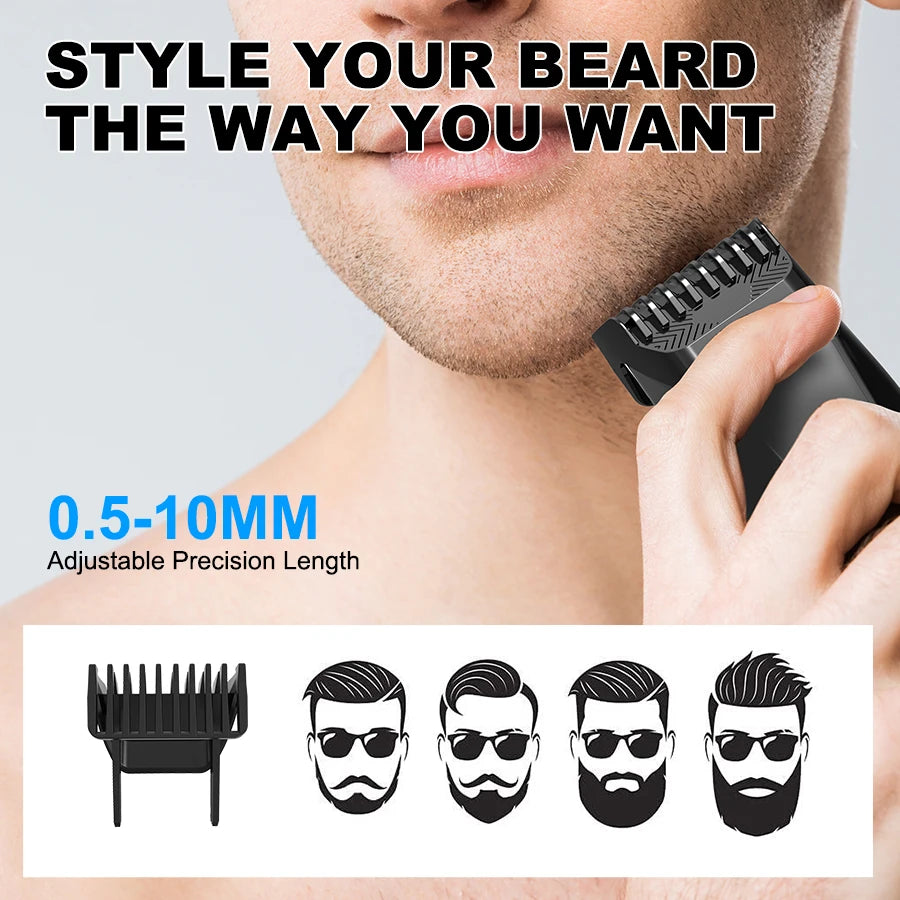The Beard Men's Beard Trimmer - 20 Length Adjustable Cordless Clipper for Facial & Body Manscaping