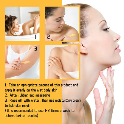EELHOE Turmeric Body Scrub Exfoliate Shrink Pore Remove Blackheads Reduce Fine Lines Relieve Dryness Skin Nourishing Scrub Cream