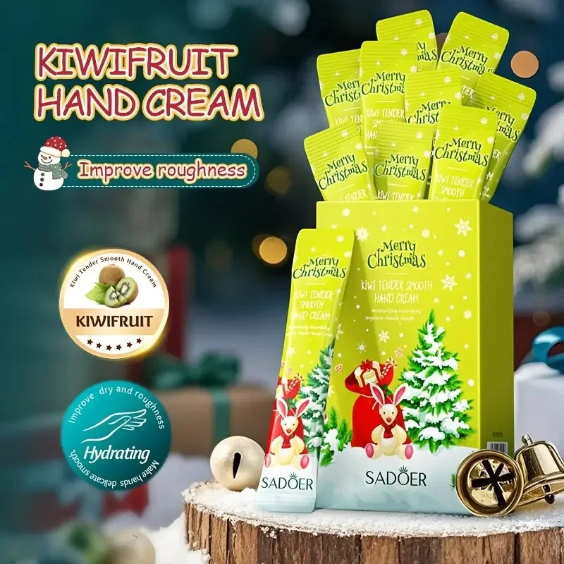 20Pcs/Box Kiwi Christmas Hand Cream, Compact And Portable, Moisturizing For Autumn And Winter, Suitable For Travel