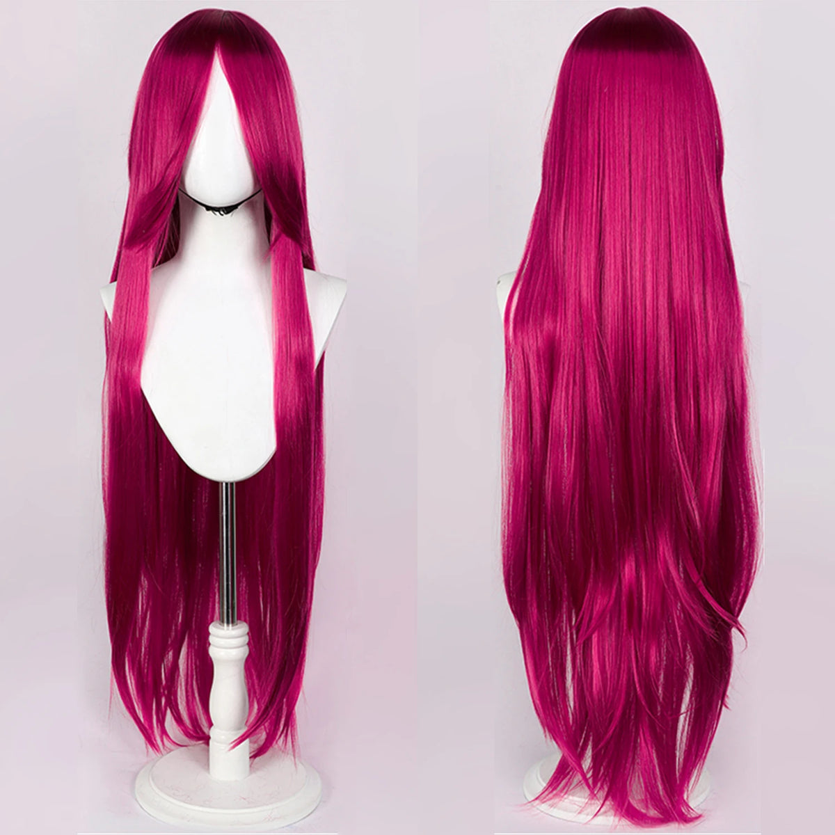 100CM Long Straight Wig With Bangs Synthetic Cosplay Wig For Women Pink Purple Cosplay Wigs for Party For Halloween