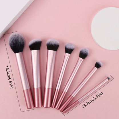 8 PCS Long‑Handle Makeup Brush Set, Multi‑Color Ultra‑Soft Brushes, Powder Blush Eyeshadow Brushes for Beginners