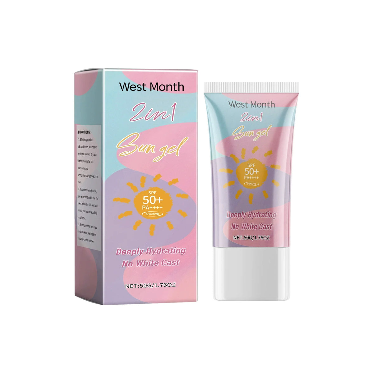 Resist UV Sun Gel Broad Spectrum Anti Sunlight Sunburn High Sun Protection Hydrating Long Lasting Outdoor Sport SPF50 Sunscreen