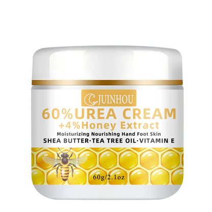 JUINHOU 60% Urea 4% Honey Hand and Foot Cream Set Soften Cracked Feet Cracked Heel Repair Deep Hydration for Dry Feet