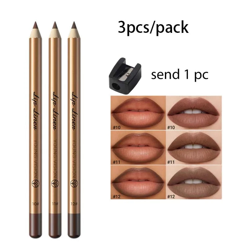 Waterproof Matte Lip Liner and Lipstick Pen Set Long-Lasting Non-Fading Smudge-Proof   Lip Pencil for Precise Application