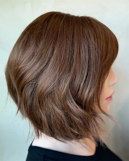 12inch Black Women white Short Bob Lace Front Wig,13x4HD Transparent Clear Lace Light Brown Glueless Fashion natural  Daily Wear