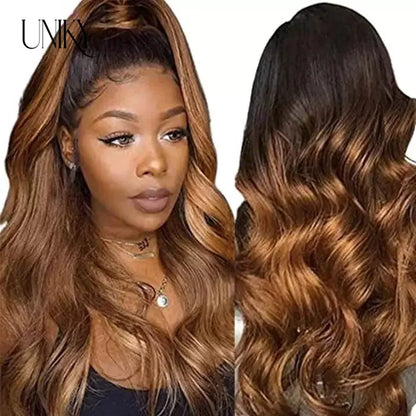 Body Wave 13x4 Lace Front Ombre Wig Human Hair Wig For Women Brazilian 13X4 Blonde Lace Frontal Wig On Sale Clearance 32 34inch