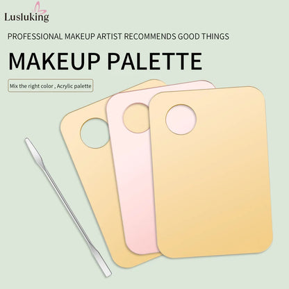 Gold /Pink  Acrylic Palette Mixing Rod Makeup Painting Nail Polish Mixed Tools Set Cream Foundation Eyeshadow Palette